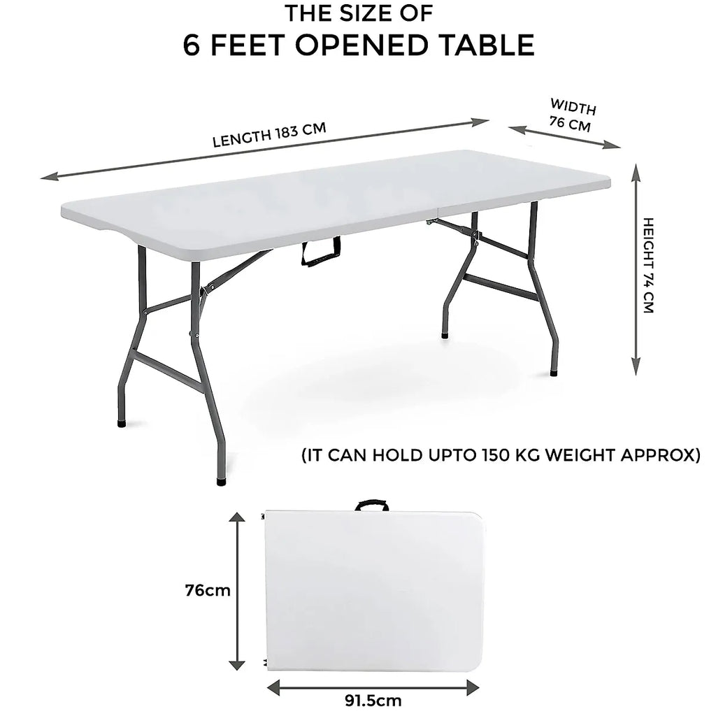 6ft Catering Camping Heavy Duty Folding Trestle Table Picnic Bbq Party-Furniture Kingdom