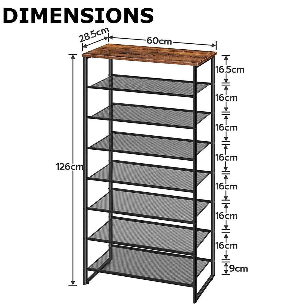 8-Tier Shoe Rack With Detachable Mesh-Furniture Kingdom