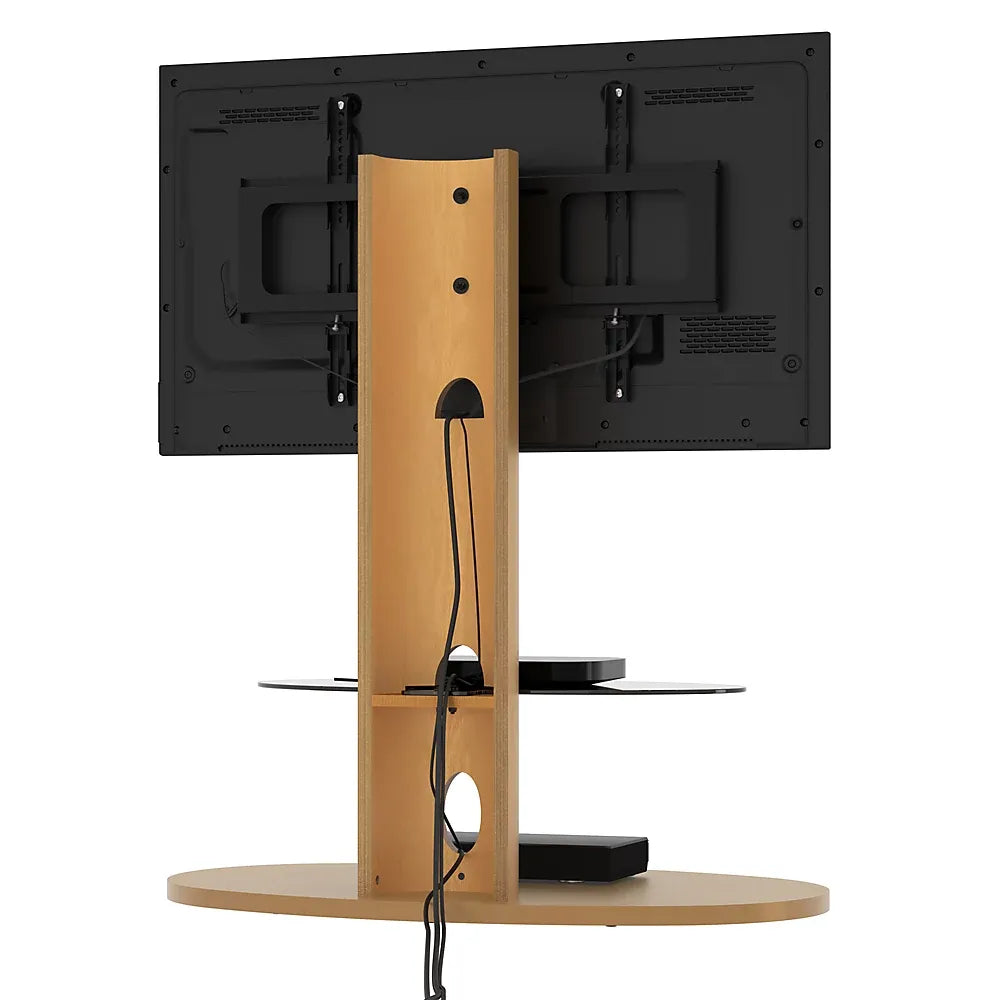 AVF Affinity Chepstow Plus 93cm Oval TV Stand, for TVs 32-65" - Oak-Furniture Kingdom