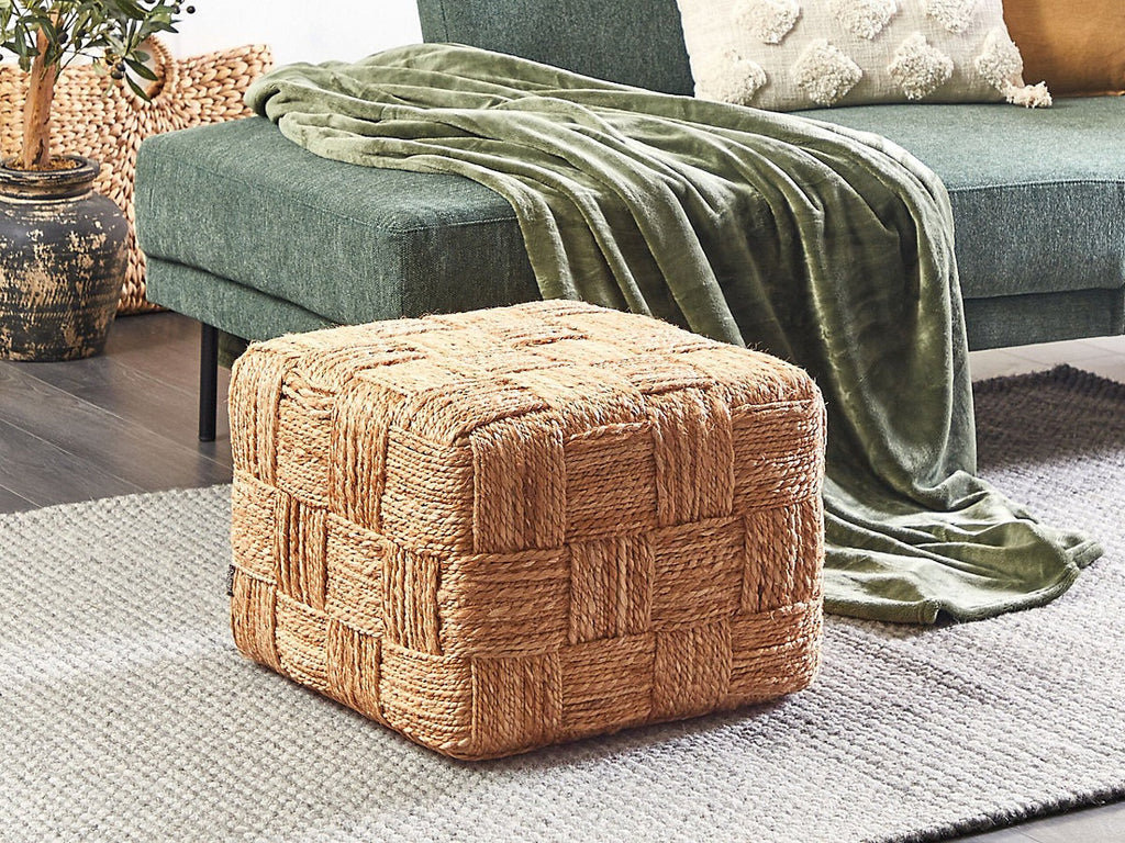 Beliani Boho Pouffe HOSRI Jute Beige-Furniture Kingdom