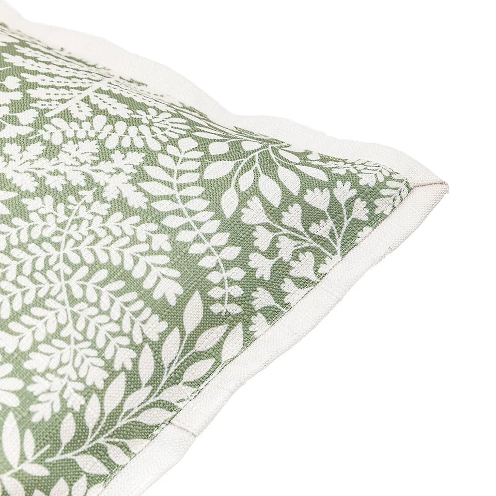 Gallery™ Natural & Olive Green Leaves Indoor Cushion, (L)45cm x (W)45cm-Furniture Kingdom