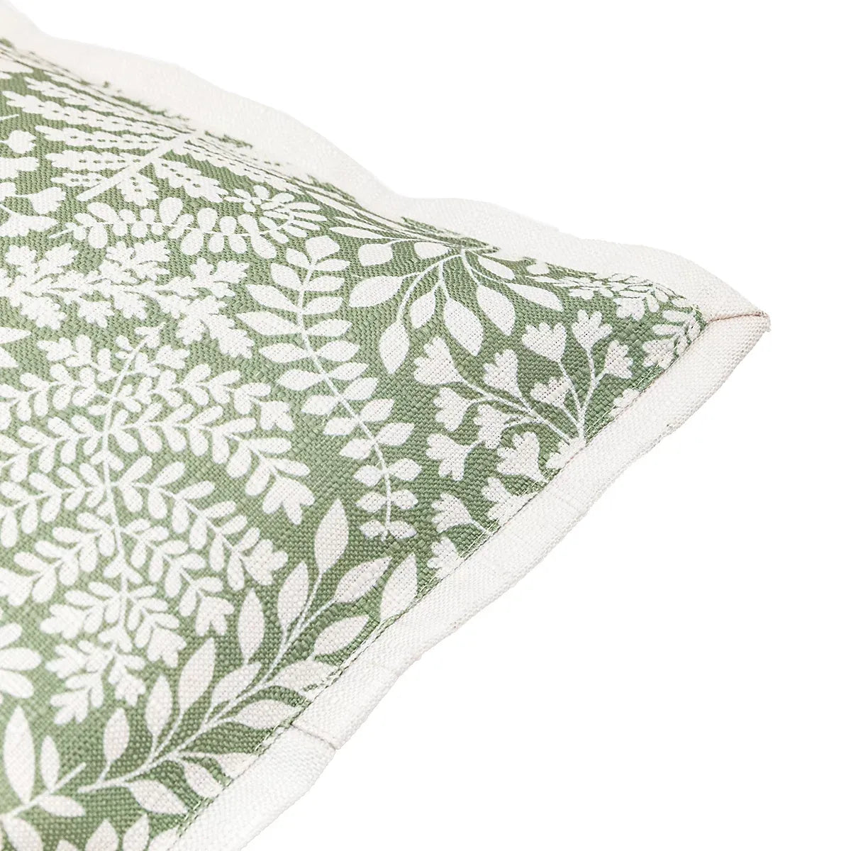 Gallery™ Natural & Olive Green Leaves Indoor Cushion, (L)45cm x (W)45cm-Furniture Kingdom