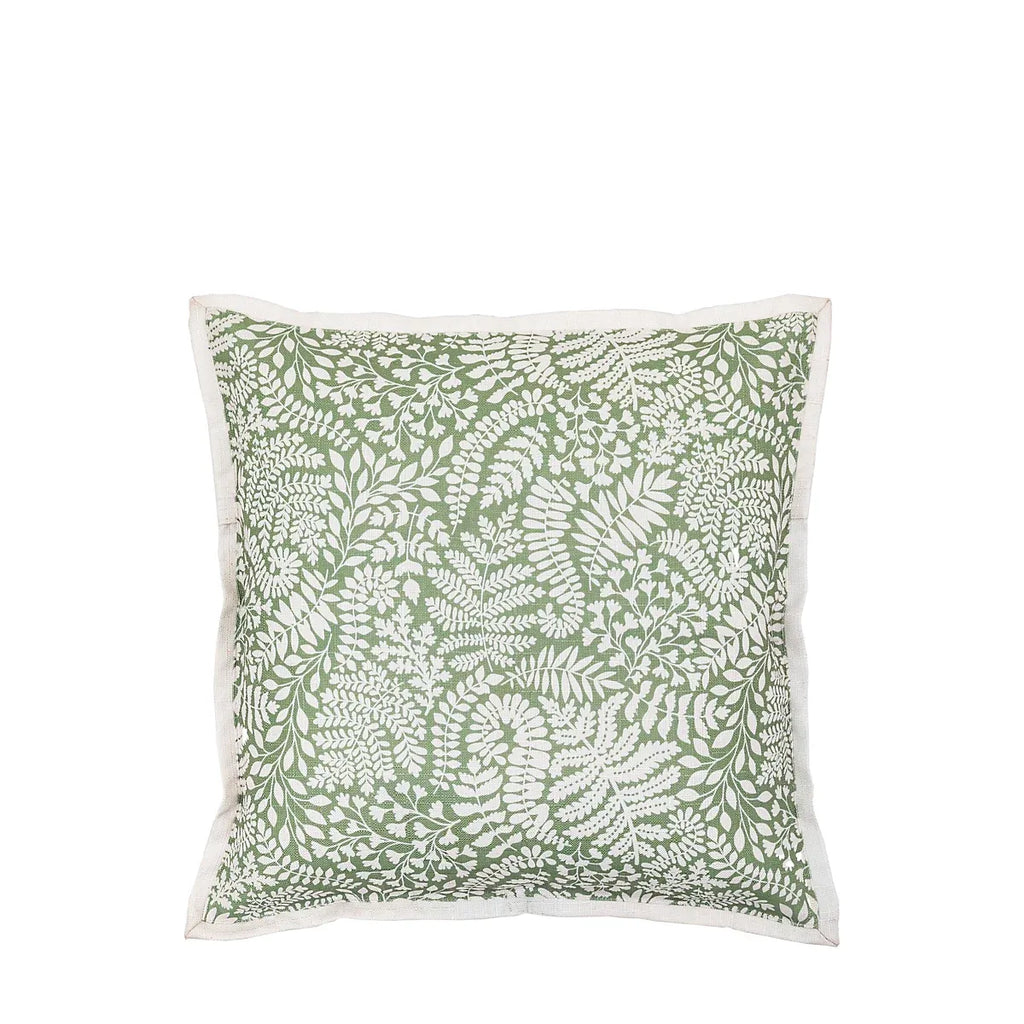 Gallery™ Natural & Olive Green Leaves Indoor Cushion, (L)45cm x (W)45cm-Furniture Kingdom