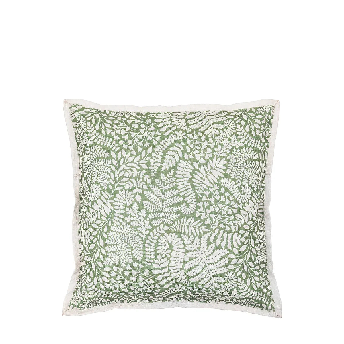 Gallery™ Natural & Olive Green Leaves Indoor Cushion, (L)45cm x (W)45cm-Furniture Kingdom