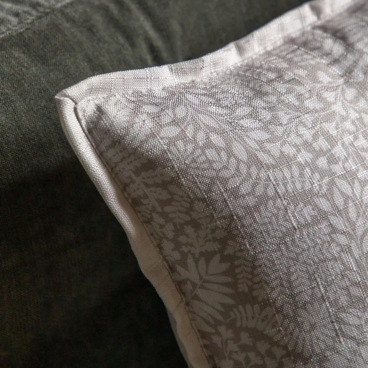 Gallery™ Taupe Leaves Print effect Indoor Cushion, (L)45cm x (W)45cm-Furniture Kingdom