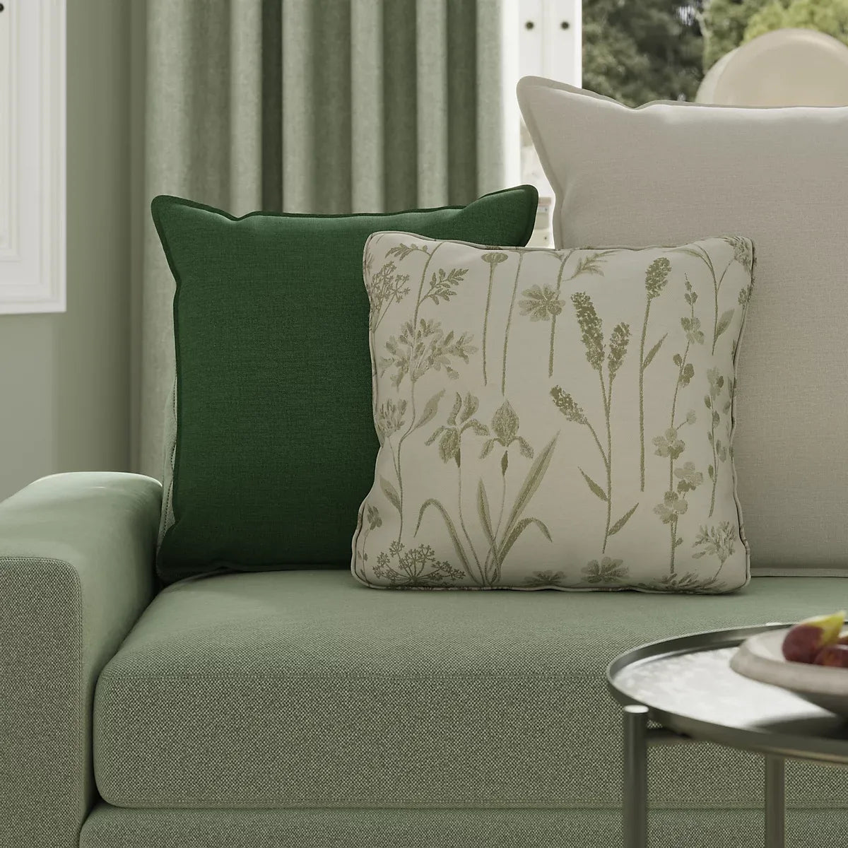 GoodHome Hiva Beige Indoor Cushion, (L)60cm x (W)60cm-Furniture Kingdom
