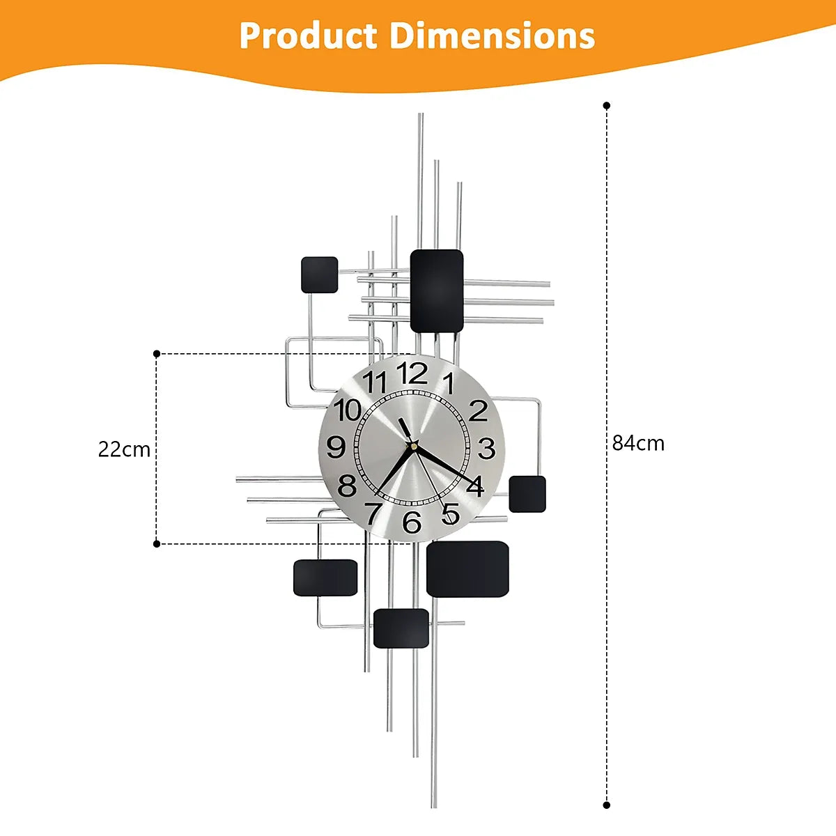 Modern Luxury Large Wall Clock Decorative Big Clock for Living Room & Home Decor-Furniture Kingdom