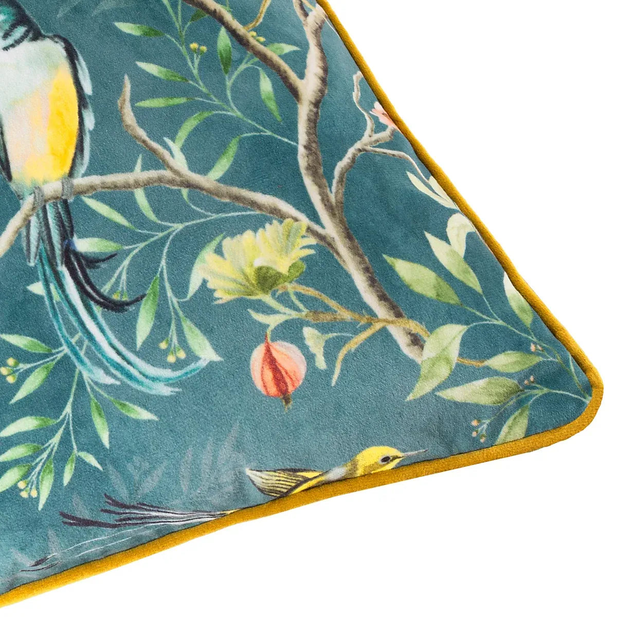 Paoletti Slate Blue Chinoiserie Print effect Indoor Cushion, (L)45cm x (W)45cm-Furniture Kingdom