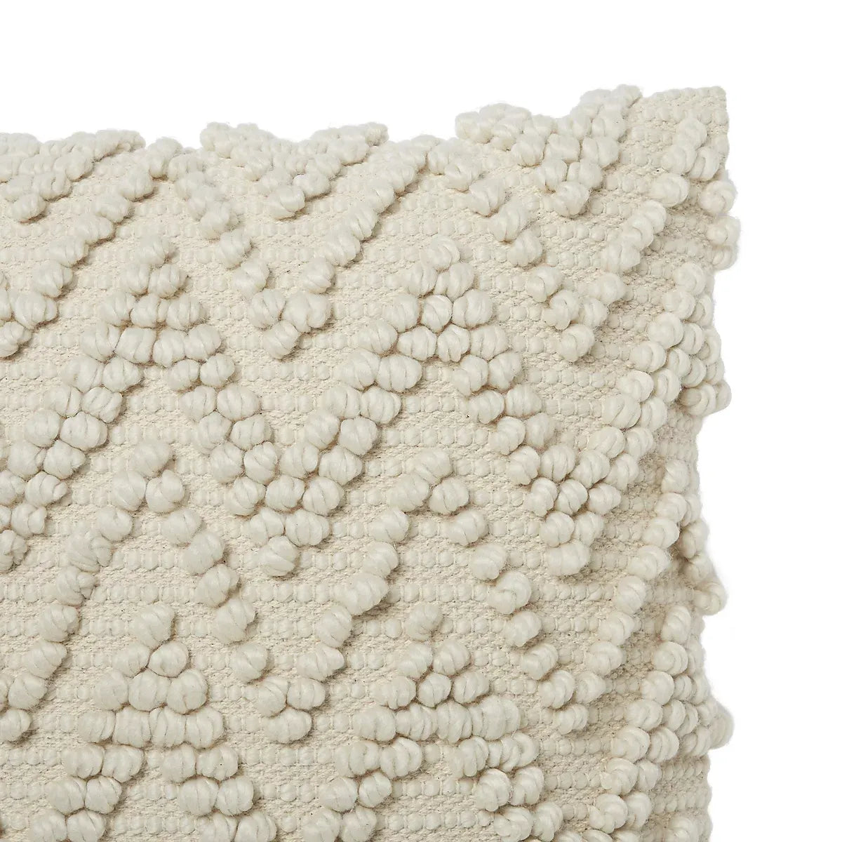 Pondicherry Beige Loop chevron Woven & jacquard effect Indoor Cushion, (L)50cm x (W)50cm-Furniture Kingdom