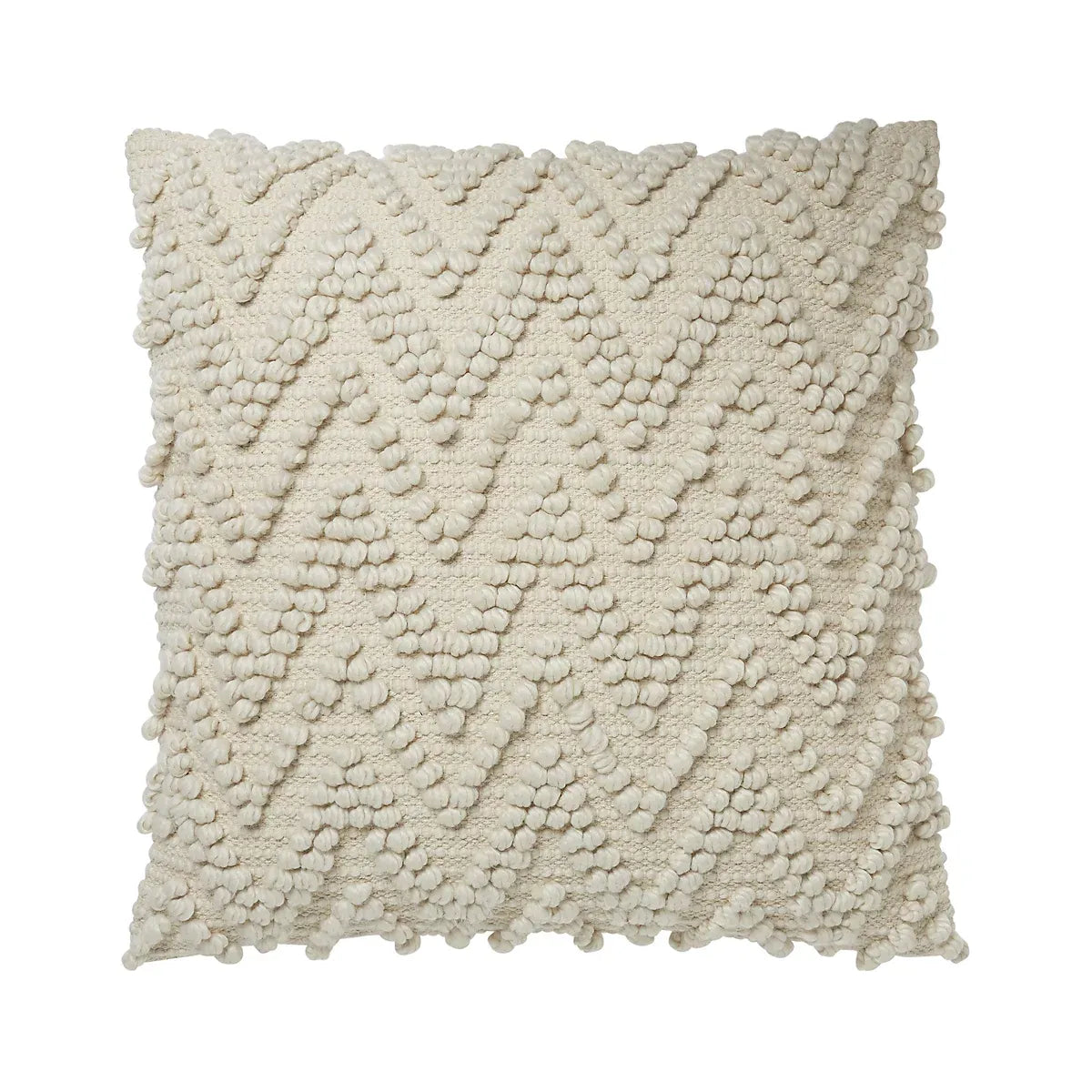Pondicherry Beige Loop chevron Woven & jacquard effect Indoor Cushion, (L)50cm x (W)50cm-Furniture Kingdom