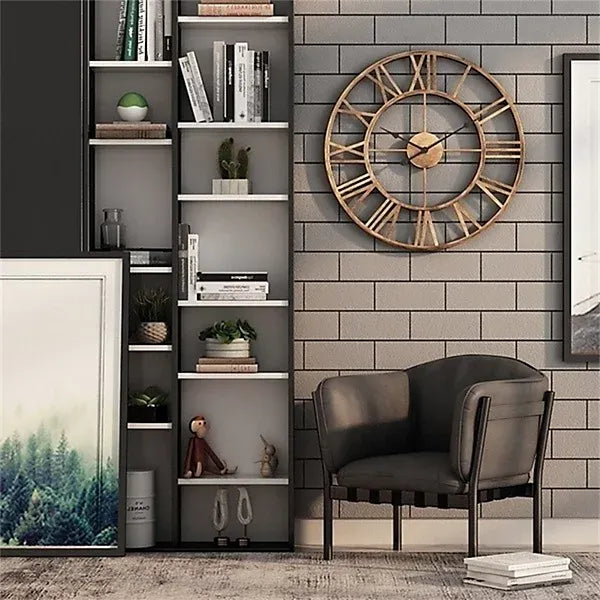 Retro Gold 40cm Wall Clock , 3D Roman Numerals, Silent Quartz-Furniture Kingdom