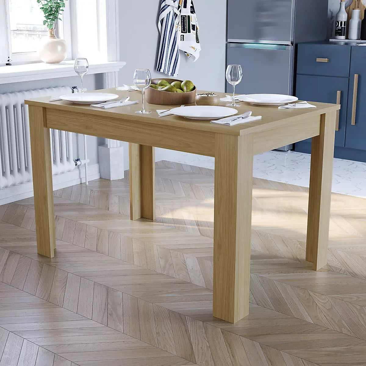Vida Designs Medina Oak 4 Seater Dining Table-Furniture Kingdom