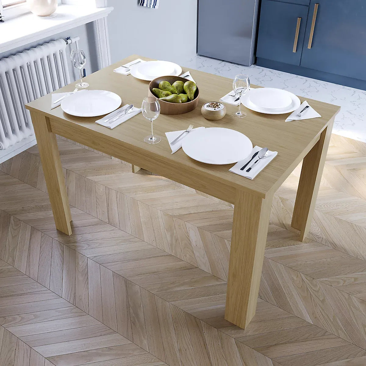Vida Designs Medina Oak 4 Seater Dining Table-Furniture Kingdom